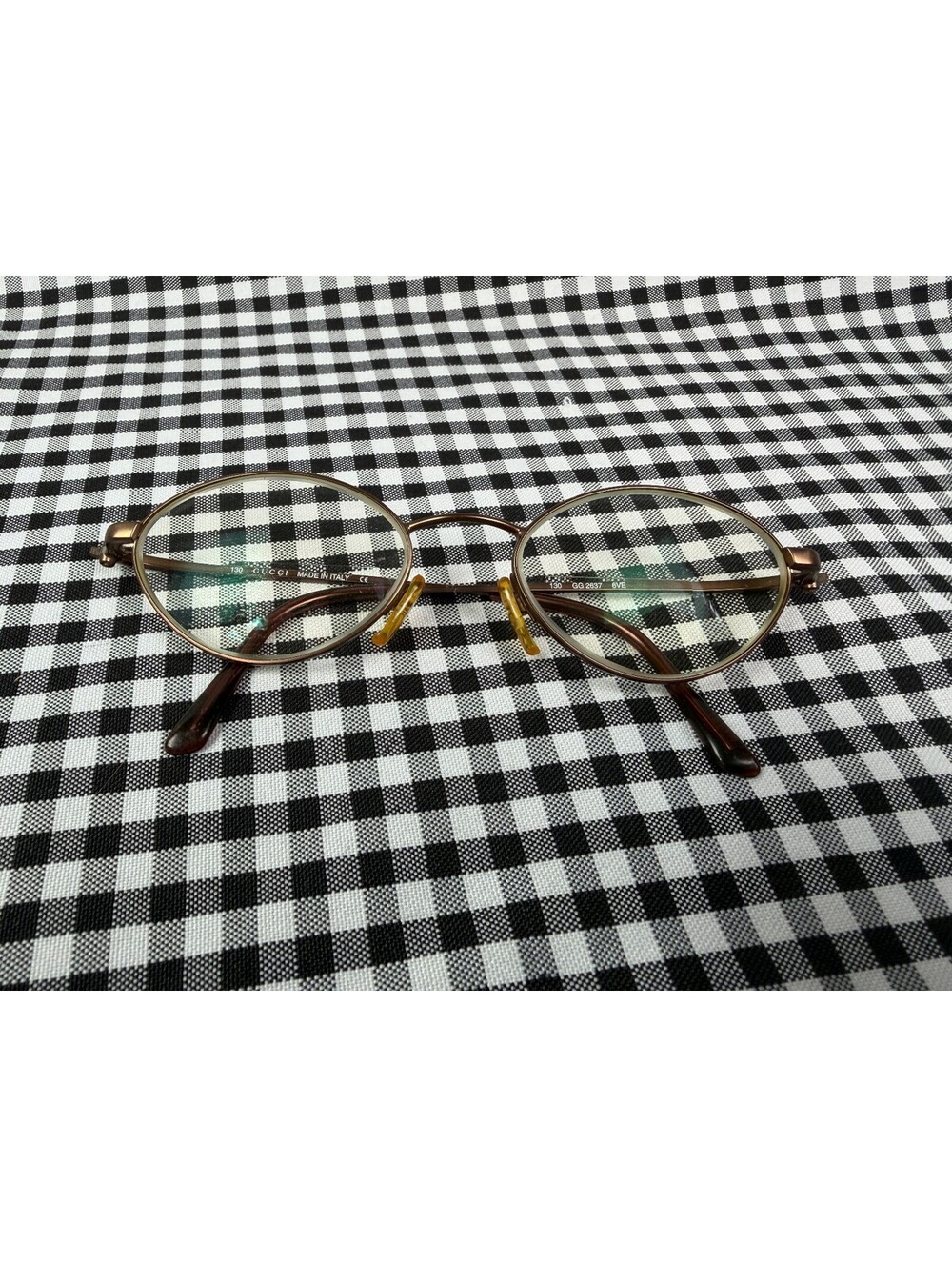 Gucci GG 2637 6VE Bronze Brown Oval Eyeglasses Frames Vintage Made in Italy